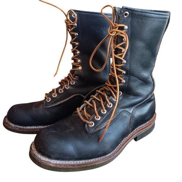 Vintage Red Wing 919 Green Sole 8.5 E Lineman Boots 12 6 code 1976 - Picture 3 of 15